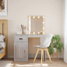 Toeletta con luci led grigio sonoma 90x42x132,5 cm
