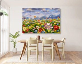 Stampa su tela – Pittura a olio di fiori selvatici