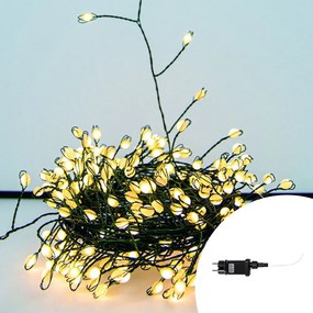 Stringa 9 metri da 300 Led Mini Millepiedi Bianco Caldo con cavo verde e autospegnimento Wisdom