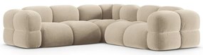 Divano angolare beige con rivestimento in velluto Loretto – Cosmopolitan Design