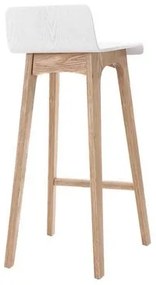 Sgabello / sedia da bar design legno naturale e bianco scandinavo 75 cm BALTIK