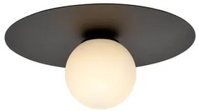 Lampada da soffitto Solar Nera con sfera satinata E14