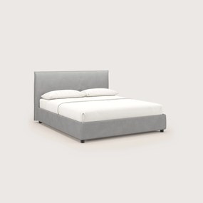 Nina letto contenitore dal design minimal in microfibra effetto pelle smacchiabile grigio