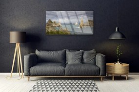 Quadro acrilico Paesaggio di roccia marina 100x50 cm