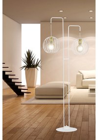 Piantana Contemporaneo Omoikane Acciaio Bianco 2 Luci E27 Ip20