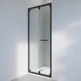 Porta doccia Easy 90 cm, H 190 cm in vetro, spessore 6 mm trasparente nero