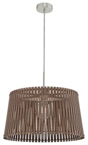 Lampadario Industrial Sendero 1 Luce Acciaio Grigio Opaco Diffusore Marrone