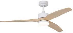 Ventilatore da soffitto bianco con stampa legno 132 cm con LED dimmerabile con telecomando - Joly