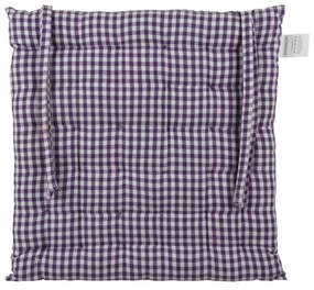 Cuscino sedia 40x40 cm in cotone quadretti viola