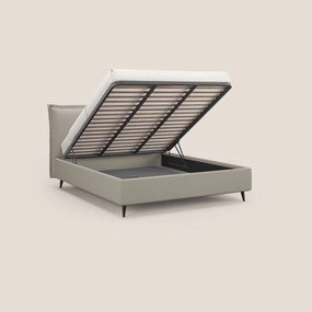 Hans letto contenitore imbottito minimal in tessuto simil cotone impermeabile T19 panna