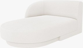 Chaise longue modulare Miley con bracciolo in bouclé – L156 cm