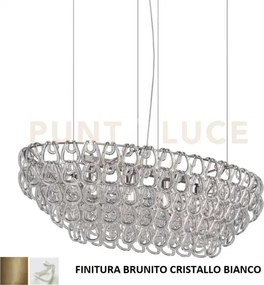 Giogali sospensione ov1 bianco e bronzo opaco 4 luci attacco e27 in...