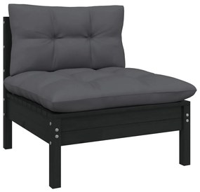 Set divani da giardino 12 pz con cuscini in legno di pino nero