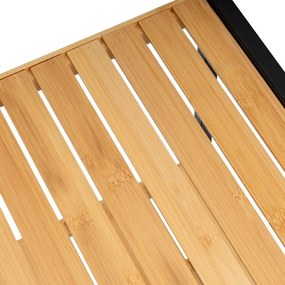 Scaffale nero e color legno naturale in bambù 30x70 cm - Casa Selección