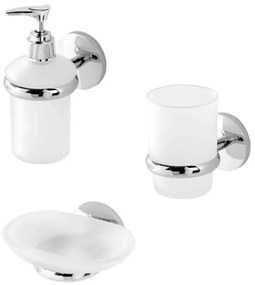 Set accessori a muro 3 pezzi in acciaio cromato e viti incluse Bora