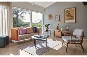 Poltrona grigia con struttura in legno di rovere Haze - Hübsch