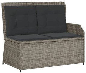 Set divani da giardino 5 pz con cuscini in polyrattan grigio