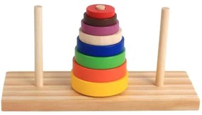 Trade Shop - Set Di Puzzle Legno Anello Colorato Torre Giocattoli Educativi Sviluppo Bambini