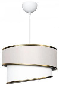 Lampadario bianco in tessuto con LED Circle