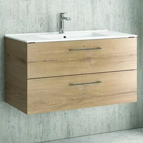Mobile bagno 90 cm lavabo incasso e due cassetti NEL-90 - KAMALU