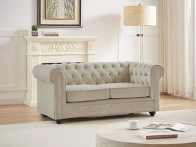Divano 2 posti in Velluto Beige - CHESTERFIELD