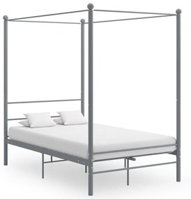 Letto a baldacchino grigio in metallo 140x200 cm