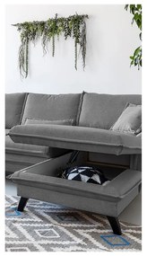 Divano letto grigio ad angolo, angolo destro Charming Charlie - Miuform