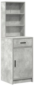 Set da toeletta a 2 pezzi  con led in legno ingegnerizzato grigio cemento