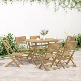 Set da pranzo da giardino 7 pz in legno massello di acacia