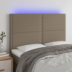 Testiera A Led Tortora 144x5x118/128 Cm İn Tessuto /