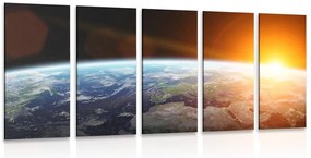 Quadri 5 pezzi – Vista sul pianeta dallo spazio