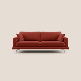 Dorian divano moderno in tessuto morbido antimacchia T05 rosso 198 cm