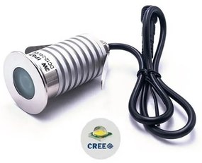 Faretto Segnapasso LED 3W, IP67, Acciaio Inox Professional Colore  Bianco Naturale 4.000K