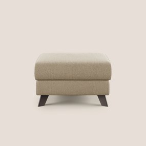 Moon Pouf contenitore e piedini alti in tessuto smacchiabile con acqua T05 beige