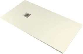 Piatto doccia in mineralmarmo 70x120 cm beige effetto pietra con griglia e piletta sifonata