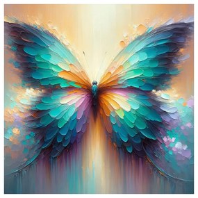Quadro su tela – Farfalla nei toni dell’arcobaleno