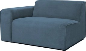 Divano componibile blu (con penisola a sinistra) con rivestimento in velluto a coste Sting – Scandic