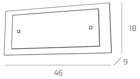 Applique Moderna Tray Metallo Bianco Vetro Foglia Argento 2 Luci E27