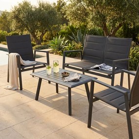 EXSILIUM - salotto da giardino 4 posti in alluminio