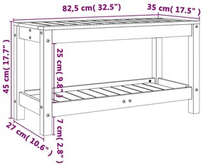 Panca da Giardino Bianca 82,5x35x45 cm Legno Massello di Pino