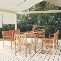 Set da Pranzo per Giardino 5 pz in Legno Massello di Teak cod mxl 35324