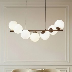 Lampada a sospensione in vetro Isandro Lucande, dimmerabile, Nero, Soggiorno / Sala da pranzo, Vetro, Design, Lampada a sospensione