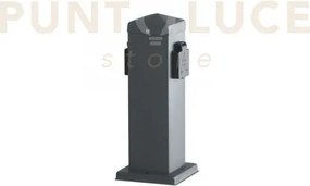 Paletto station antracite con 2 schuko 15a 2500w 12x12x30cm