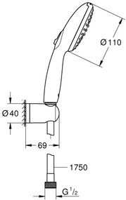 GROHE 279502431 - Set doccia VITALIO START 110 110 mm nero