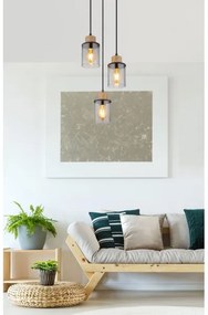 Globo 15707-3HR - Lampadario a sospensione con filo REID 3xE27/15W/230V diametro 27 cm quercia