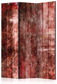 Paravento Legno viola - texture di tavole di legno tinte di rosso