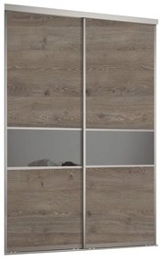 Kit anta scorrevole con binario Las Vegas 2 ante grigio argento L 120 x H 270 cm
