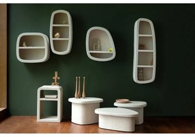 Tavolino da salotto beige con effetto marmo 49x74 cm Veda – Dutchbone