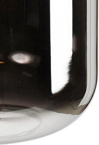 Lampada da terra nera con oro e vetro fumé incl. PUCC - Zuzanna