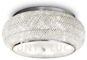 Pasha' lampadario da soffitto 10 luci attacco e14 con cristalli cromo